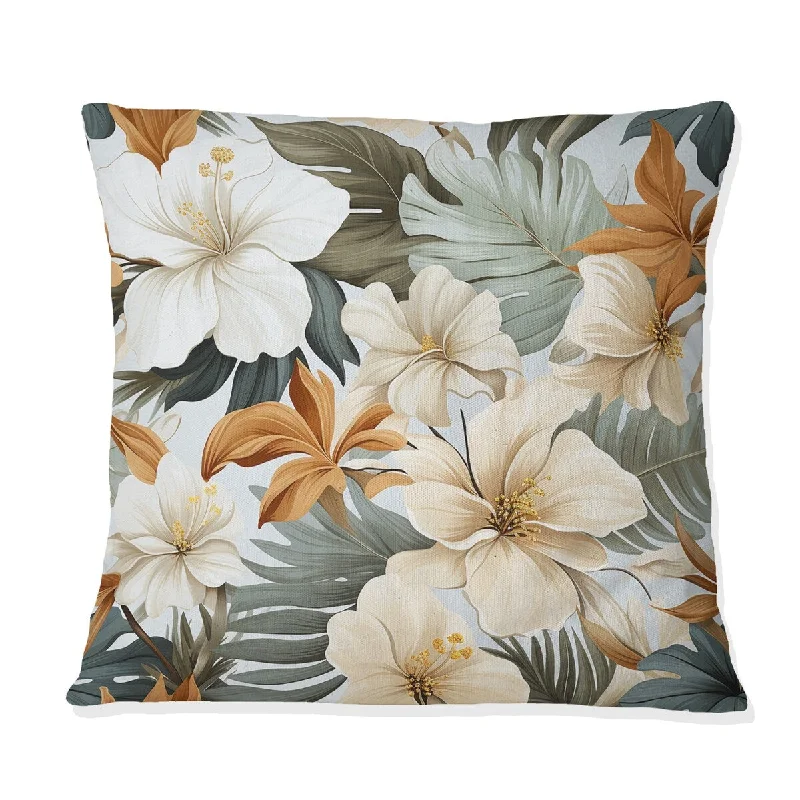 Designart "Serene Jungle IV" Plants Printed Throw Pillow