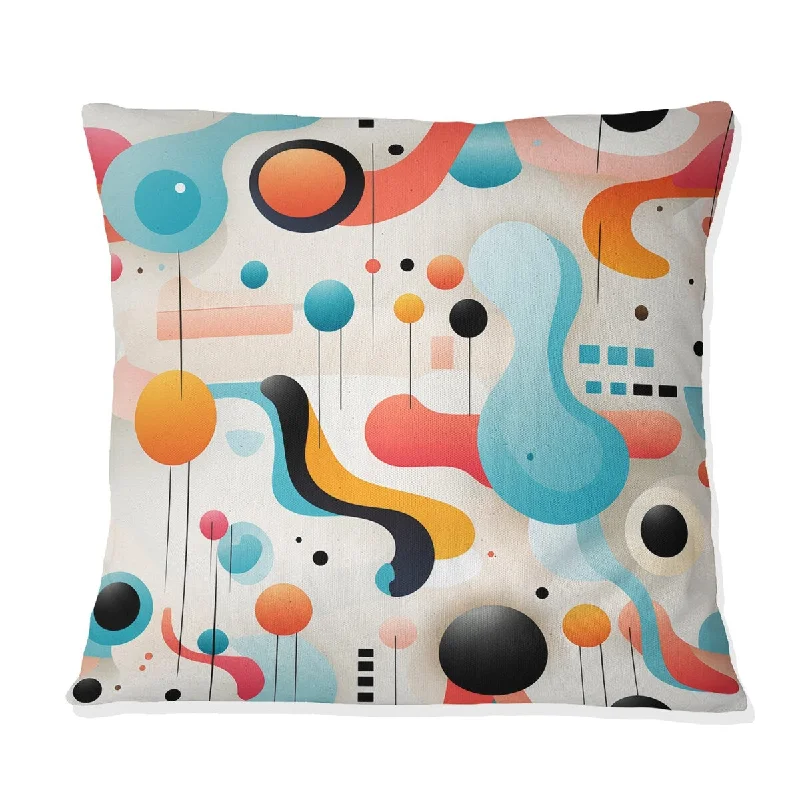 Designart "Trendy Patterns 1970s Style III" Geometric Printed Throw Pillow