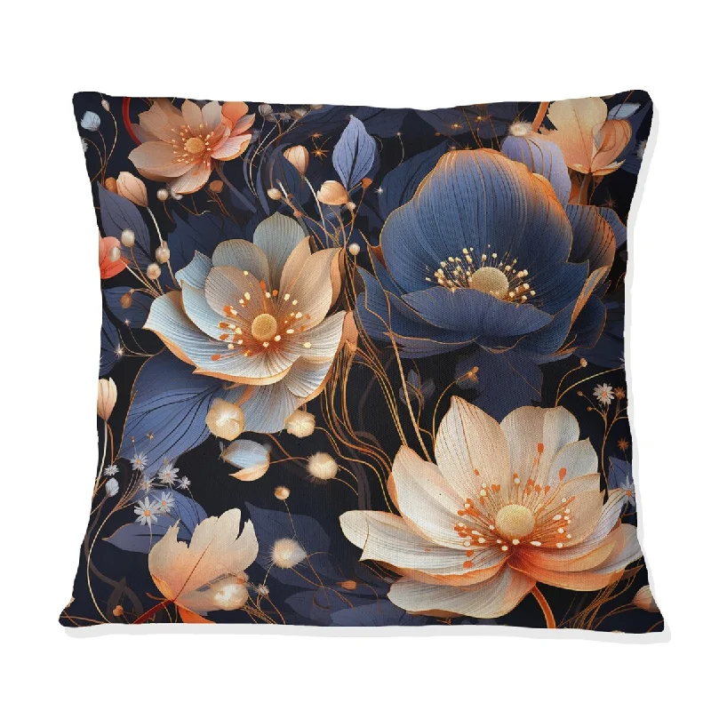 Designart "Ultramodern Botanics Floral Pattern" Floral Printed Throw Pillow