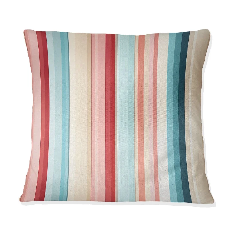 Designart "Vibrant Striped Harmony Pattern" Striped Printed Throw Pillow