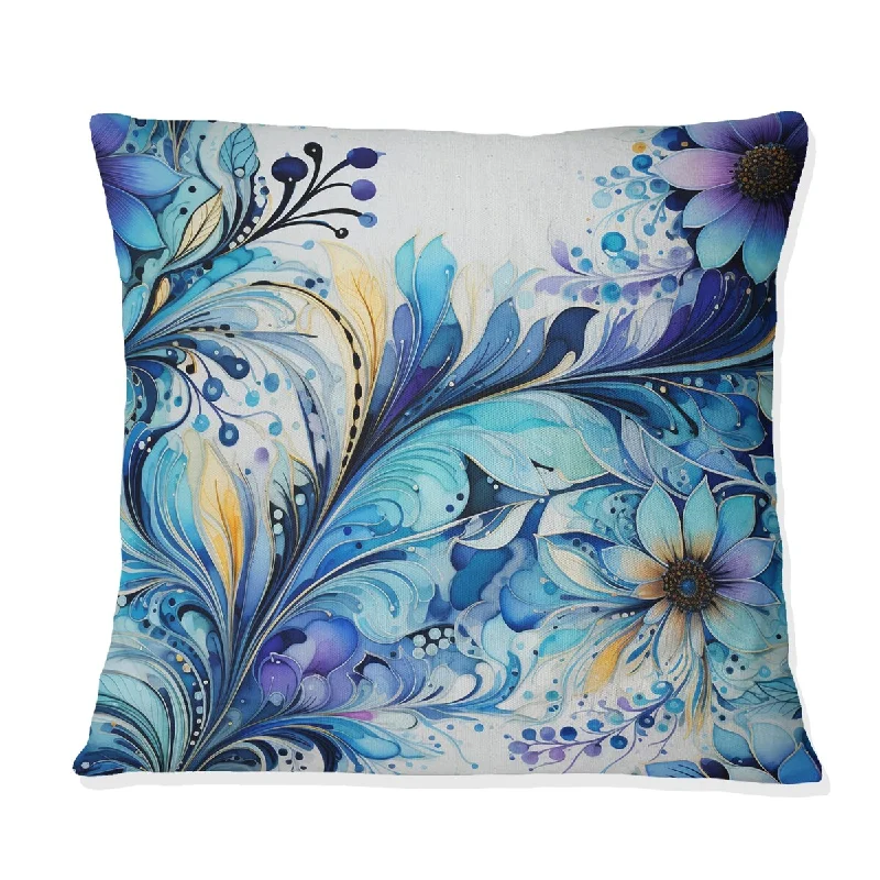 Designart "Watercolor Delight Paisley Pattern I" Paisley Printed Throw Pillow