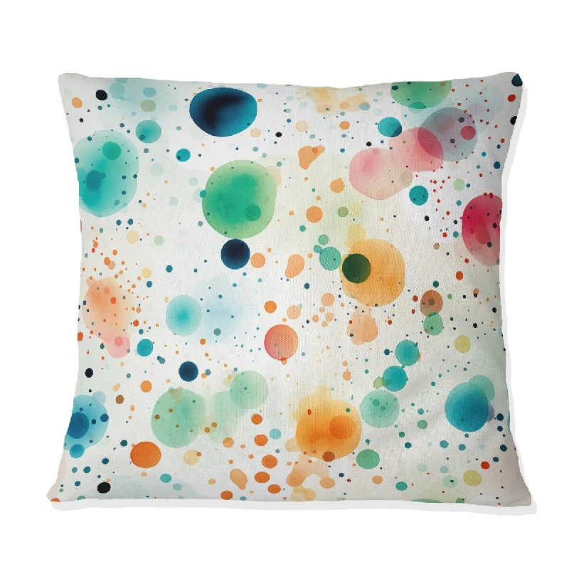 Designart "Watercolor Whirls Polka Dots Pattern" Polka Dots Printed Throw Pillow