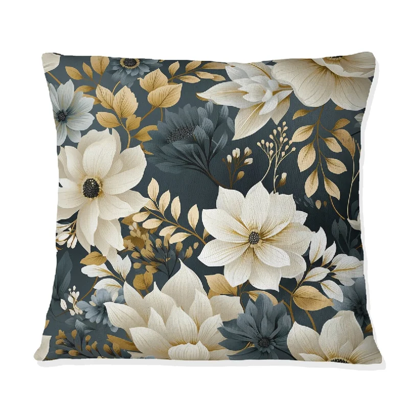 Designart "Whispering Flora III" Plants Printed Throw Pillow