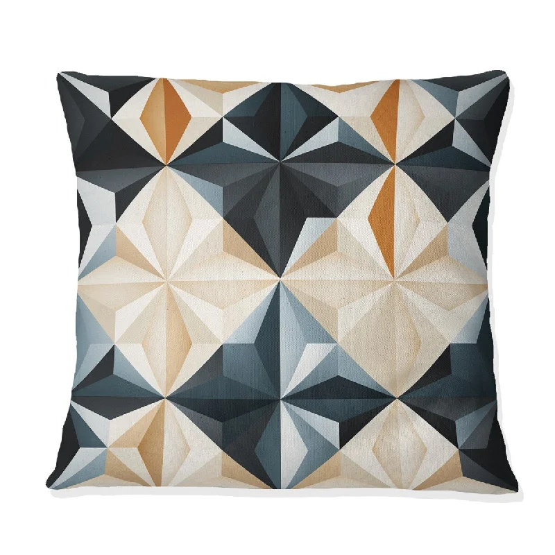 Designart "White Minimalist Symmetry Geometric Mirage" Geometric Printed Throw Pillow