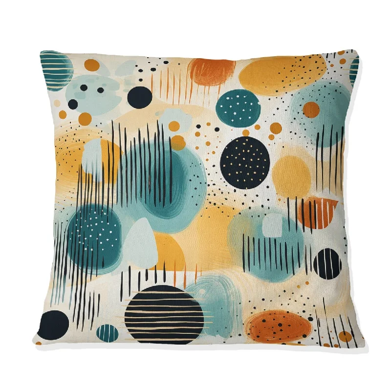 Designart "Yellow And Green Geometric Pattern I" Geometric Printed Throw Pillow