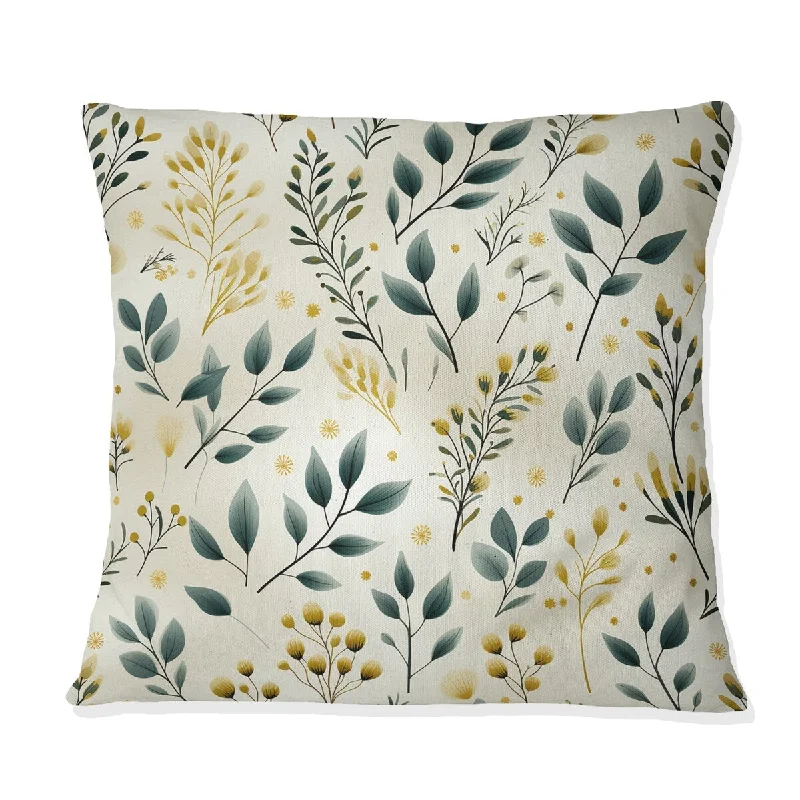 Designart "Zen Foliage IV" Plants Printed Throw Pillow