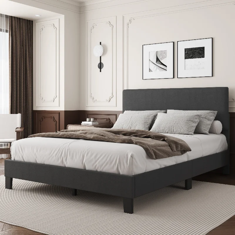 Lifezone Adjustable Queen Size Upholstered Platform Bed Frame