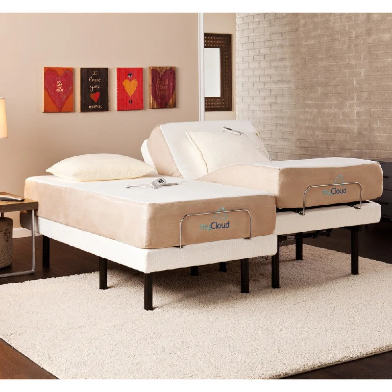 myCloud Adjustable Bed Split King-size with 10-inch Gel Infused Memory Foam Mattress