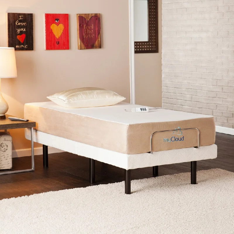 myCloud Adjustable Bed Twin XL-size with 10-inch Gel Infused Memory Foam Mattress