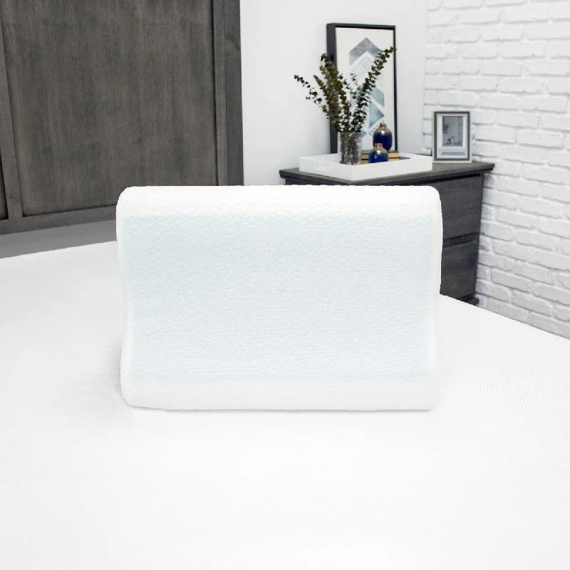 SensorPEDIC Essential Collection Gel-Overlay Memory Foam Contour Bed Pillow - White