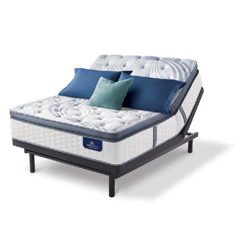 Serta 13-inch Brightmore Super Pillow Top Plush California King-size Mattress Set with Adjustable Base