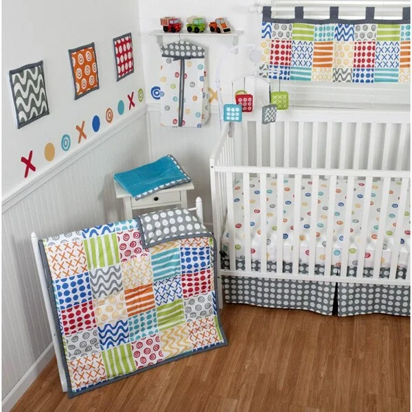 Sumersault Doddles Bright 10-piece Crib Bedding Set