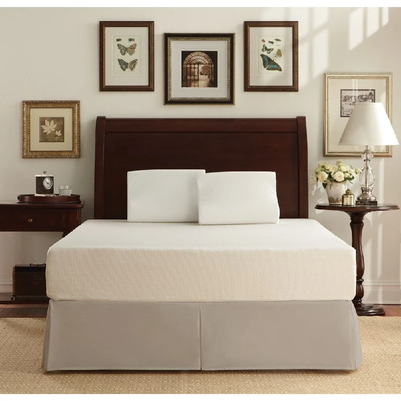 WHITE by Sarah Peyton 10-inch Traditional Plush Support Full-size Memory Foam Mattress and Pillow Set