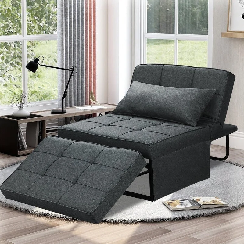 Zenova 4-1 Adjustable Sleeper Sofa Chair with Ottoman, Sofa Bed ,Couch Bed