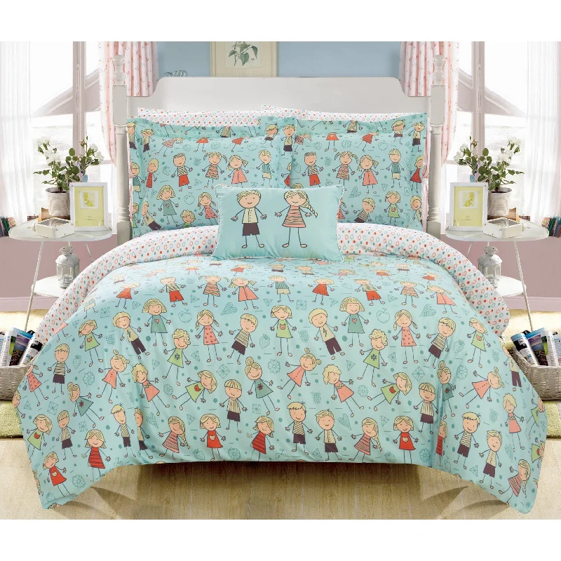 Chic Home Dumbo 8 Piece Reversible Happy Kids Print Comforter Set