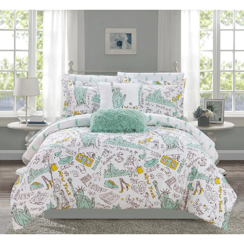 Chic Home Ellis 9 Piece Reversible New York Inspired Comforter Set