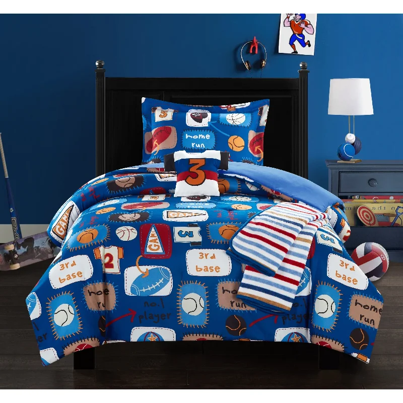 Chic Home Fun Camp 5 Piece Star Athlete Theme Comforter Set