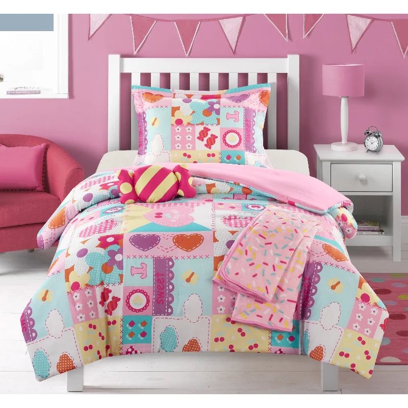 Chic Home Henry 5 Piece Patchwork "Life is Sweet" Theme Comforter Set