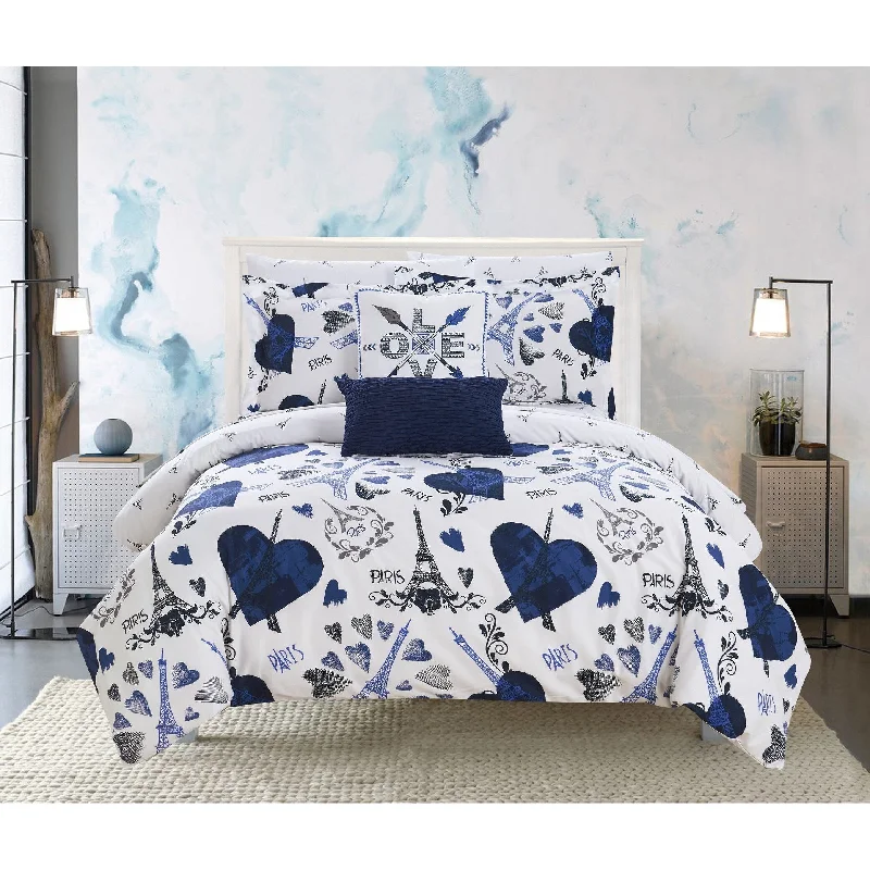 Chic Home Marais 9 Piece Reversible "Paris Is Love" Comforter Set