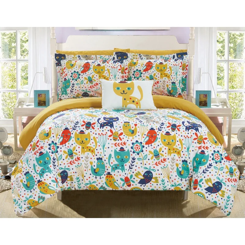 Chic Home Tiggy 8 Piece Reversible Cute Animal Comforter Set