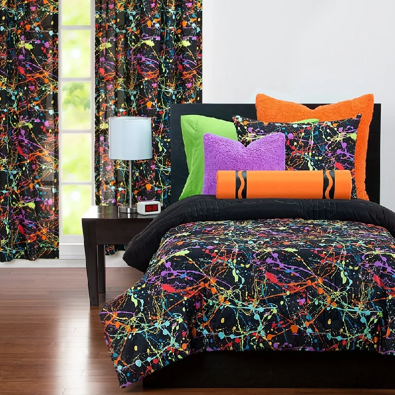 Crayola Neon Splat Paint Drip 3-piece Comforter Set