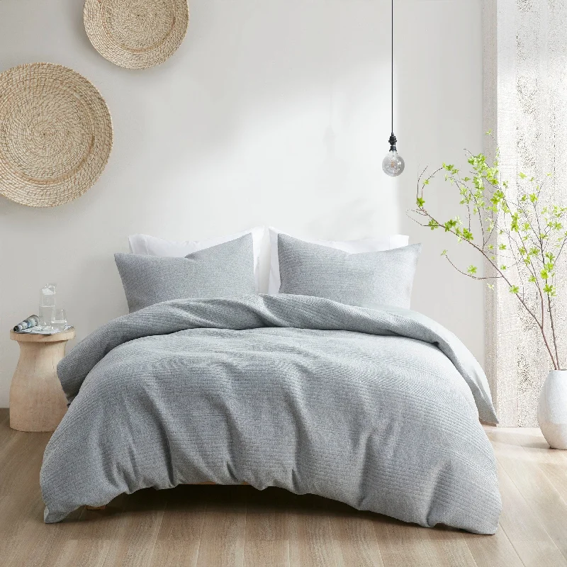 Croscill Casual Ellis Heathered Gray 3 Piece Duvet Set