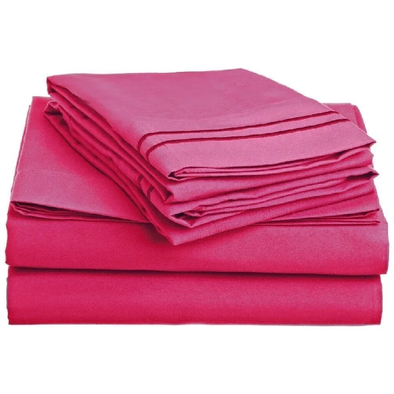 Daily Boutik Queen size 4-Piece Sheet Set in Pink Polyester Microfiber