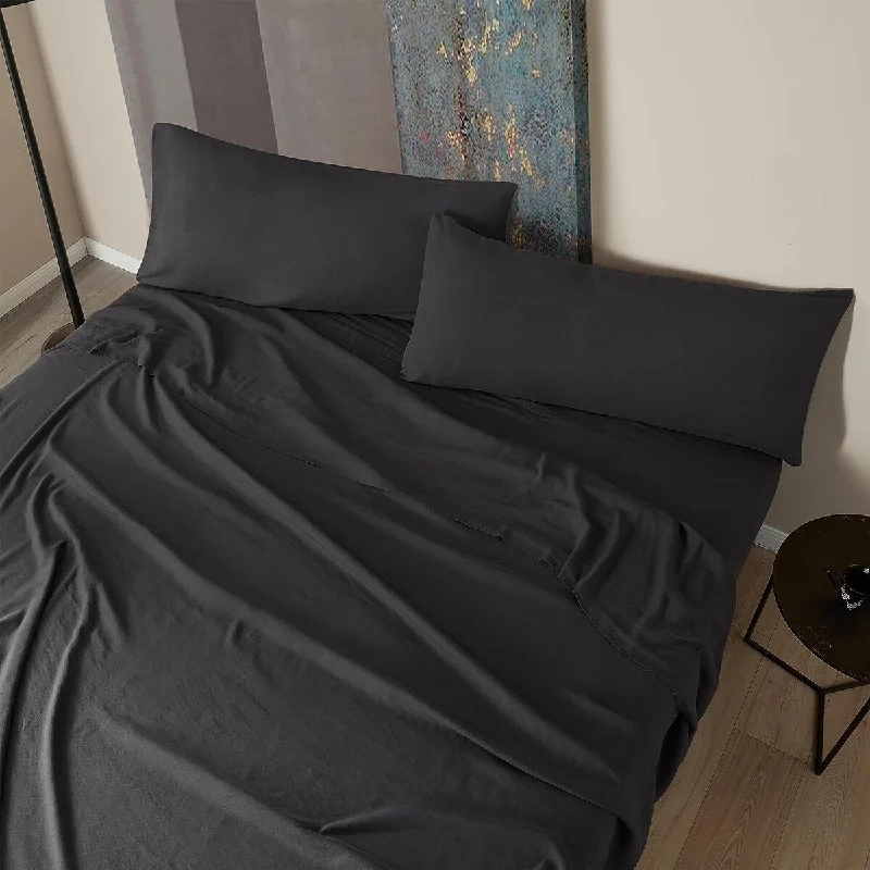 Dark Sky Reserve® - Bamboo Linen Sheet Set - Portugal Made - Faded Black