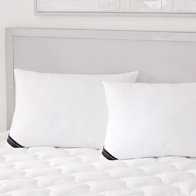 Five Queens Court Elegance 233 TC Cotton Allergen Barrier Down Alternative Pillow 2 Pack - White