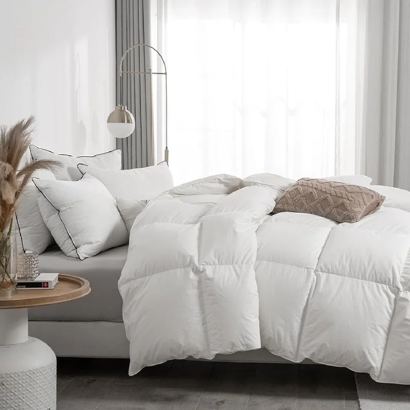 Goose Feather Down Comforter ,Ultra Soft Cotton Quilted All-Season Thin Feather Down Duvet Insert