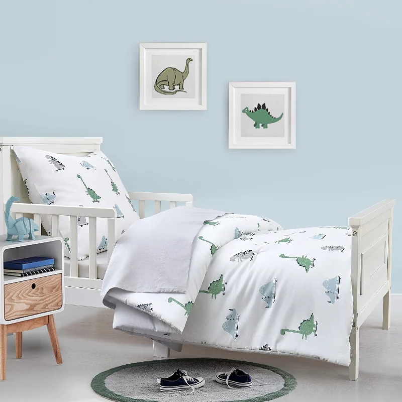 Hello Spud Dinosaurs Cotton Comforter 4 Piece Set