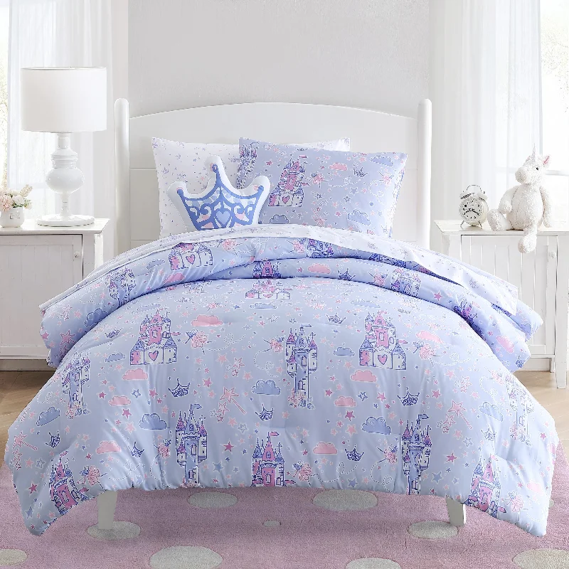 Laura Ashley Kids Star Castle Cozy Purple Comforter Bonus Set