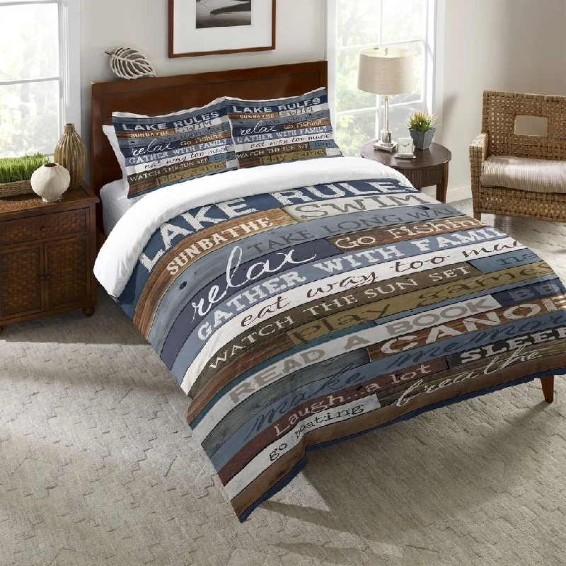 Laural Home Lake Rules Duvet Sham