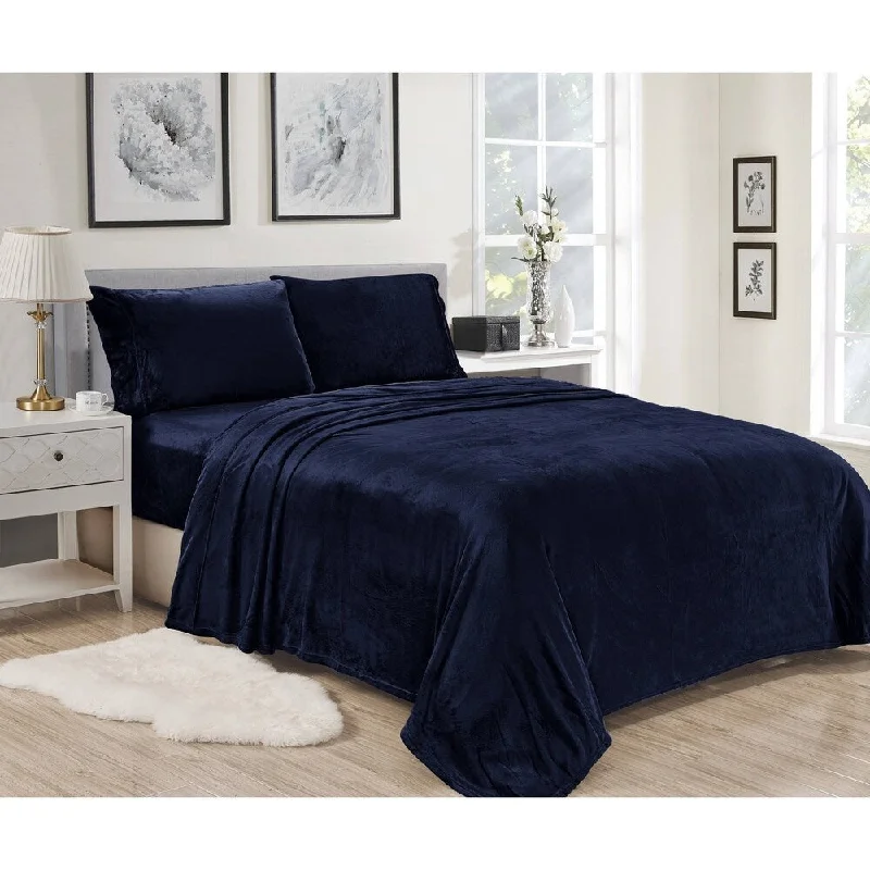 Lavana Microplush Sheet Sets King Navy