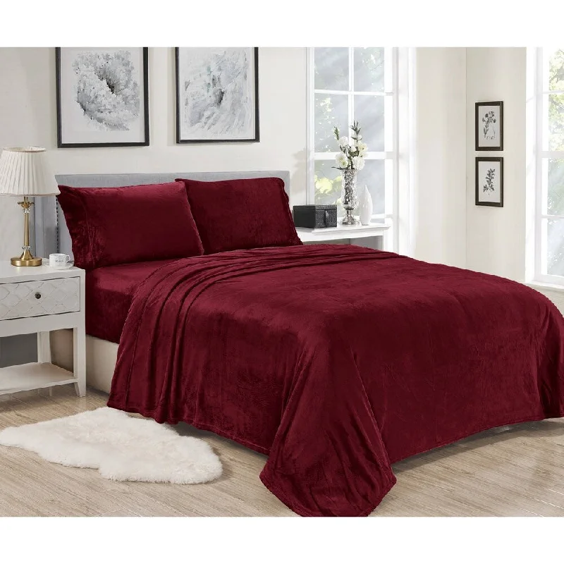 Lavana Microplush Sheet Sets Queen Burgundy