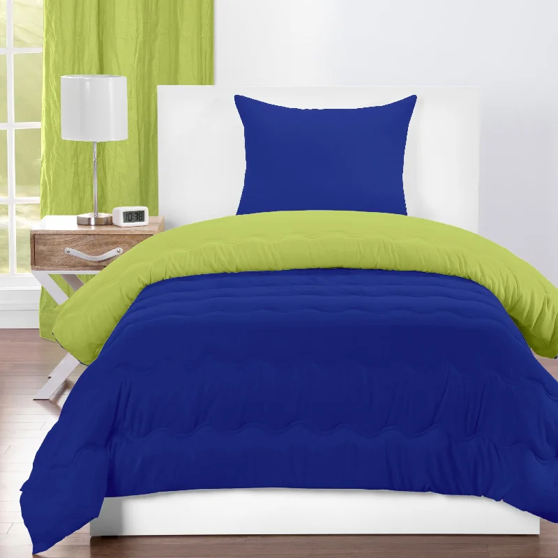 Lil' Sis Lime and Cobalt Blue Reversible Comforter set