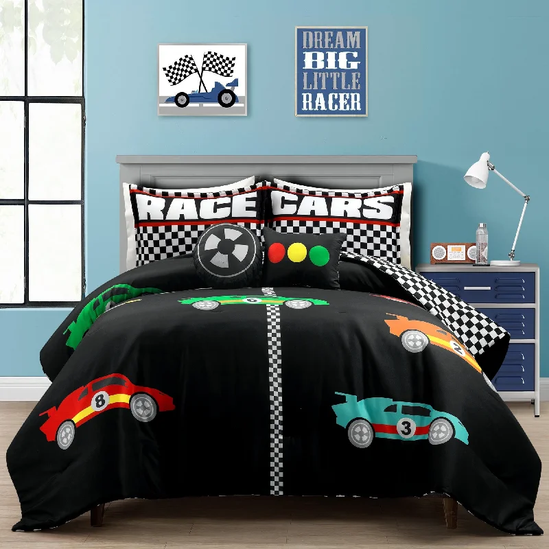 Lush Decor Racing Cars Reversible Oversized Comforter Set