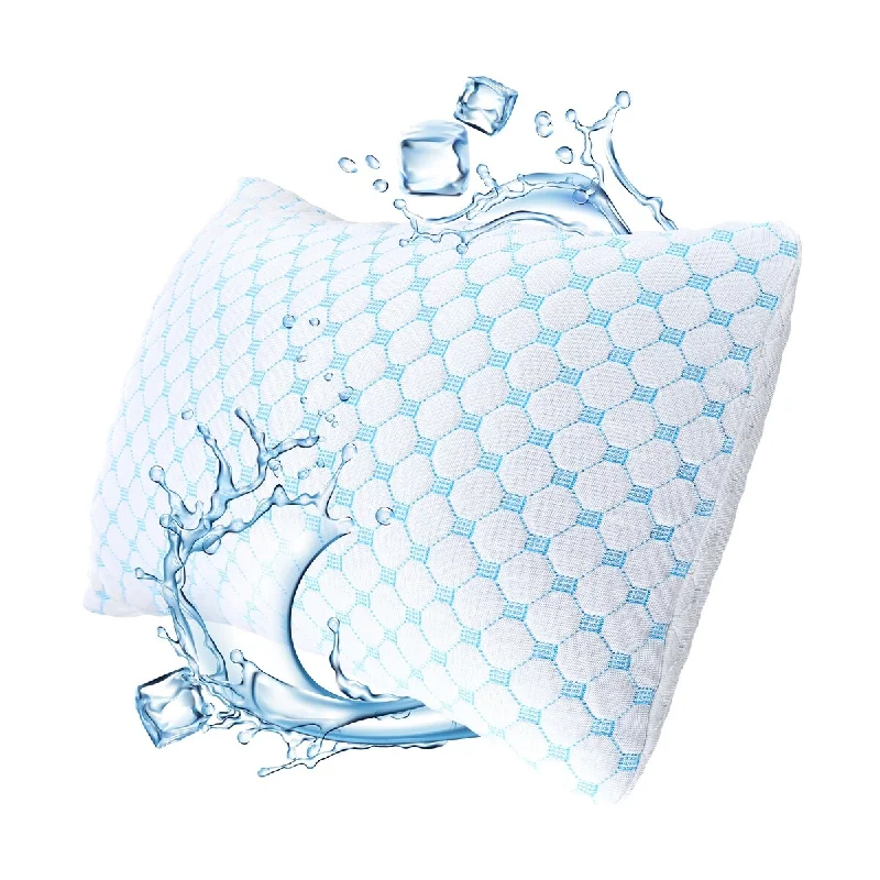 Nestl Coolest Heat and Moisture Reducing Ice Silk Pillow - Gel Infused Adjustable, Breathable, and Washable Memory Foam Pillow