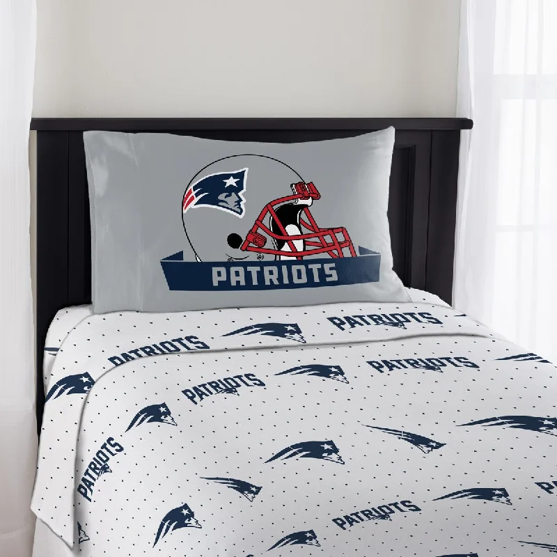 NFL 820 Patriots Twin Sheet Set Monument