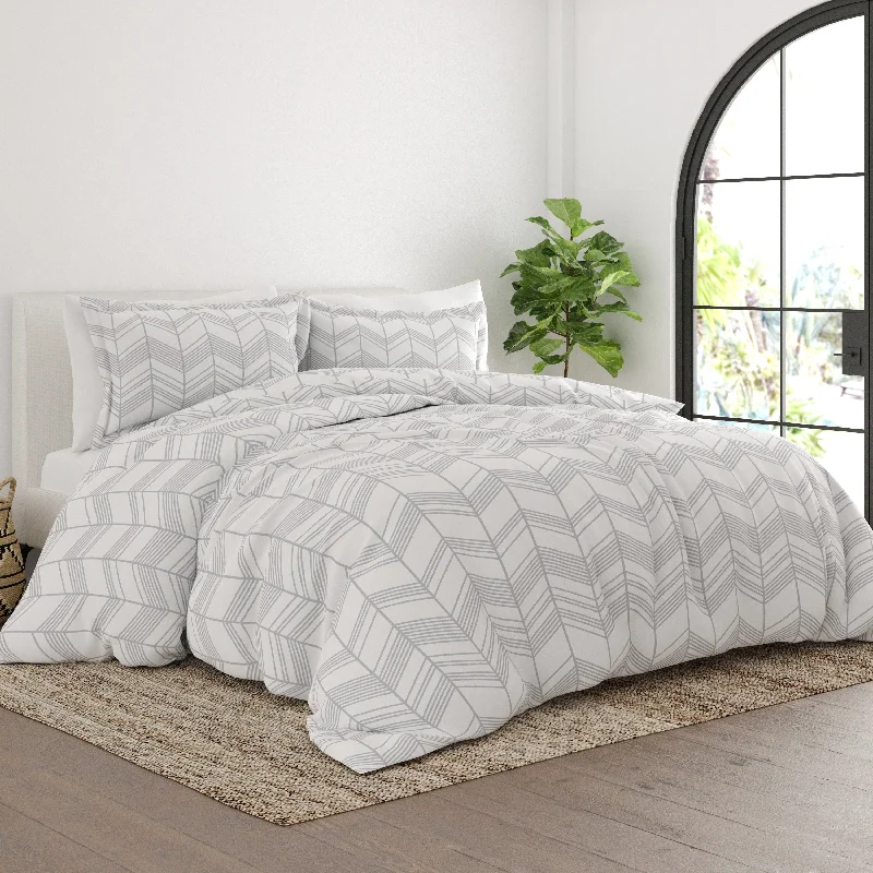 Simply Soft Oversized Alps Chevron Pattern 3 Piece Duvet Cover Set