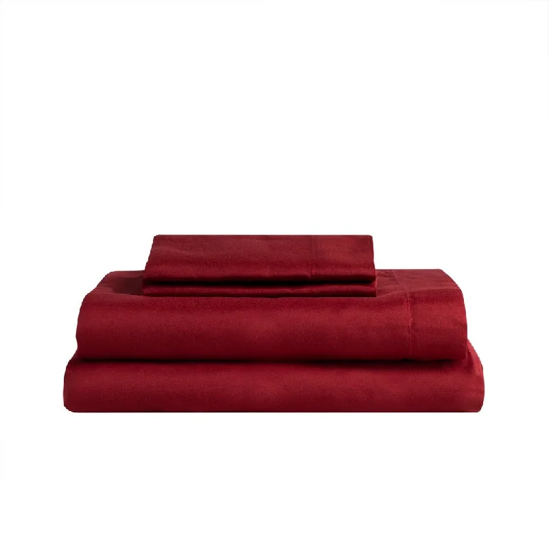 Soft & Cozy Brushed 3Pc 75Gsm Sheet Set Red Dahlia Twin Xl