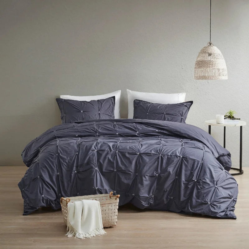 The Curated Nomad Jessie Navy Cotton 3-piece Comforter Set