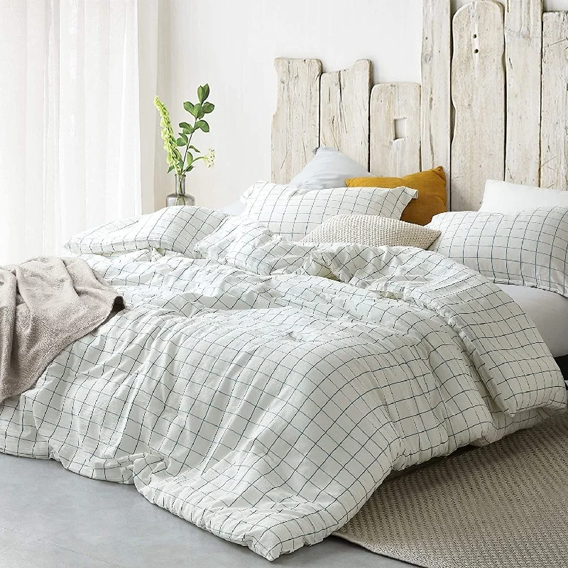 Urban Windowpane Oversized Comforter - 100% Yarn Dyed Cotton