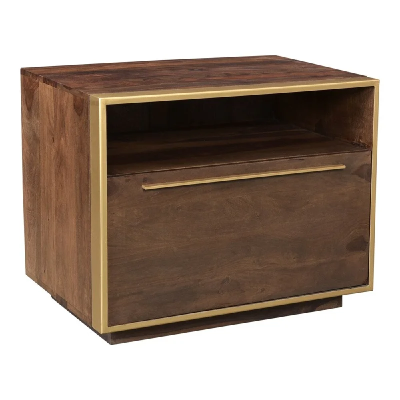 Aurelle Home Finley Sheesham Modern Nightstand