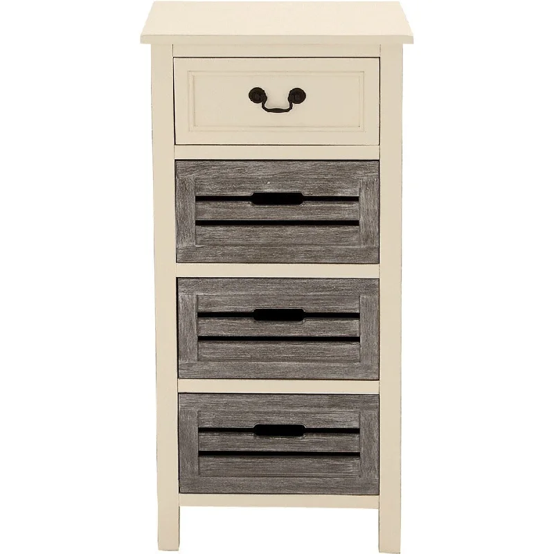 Casa Cortes Nantucket 4-Drawer Solid Wood Two-Tone Night Stand