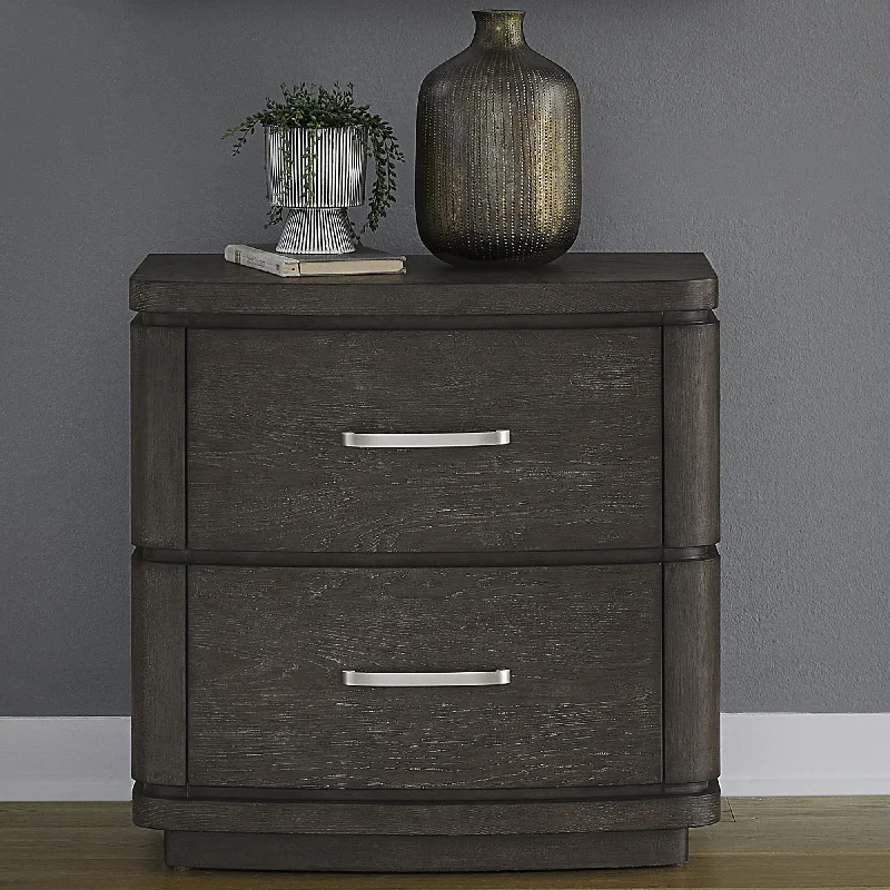 Cascade Falls - Nightstand With Charging Station - Satin Espresso