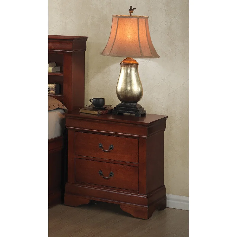 Coaster Company Brown Veneer 2-drawer Nightstand With Antique Brass Handles