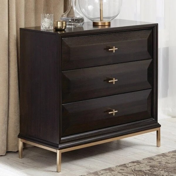 Coaster Furniture Formosa Americano and Rose Brass 3-drawer Nightstand