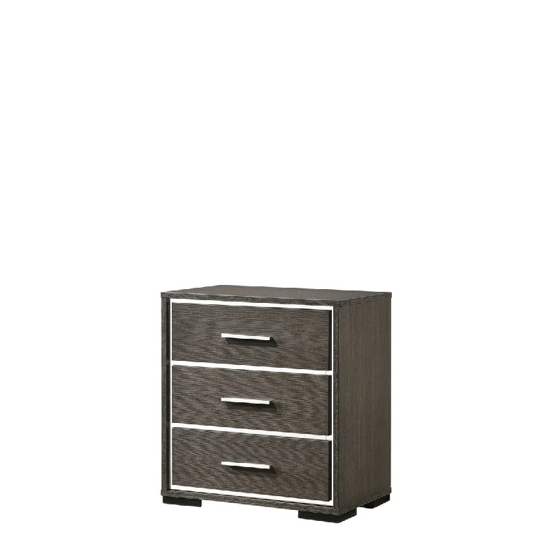 Contemporary Wooden 2-Drawers Nightstand with USB Charge Port