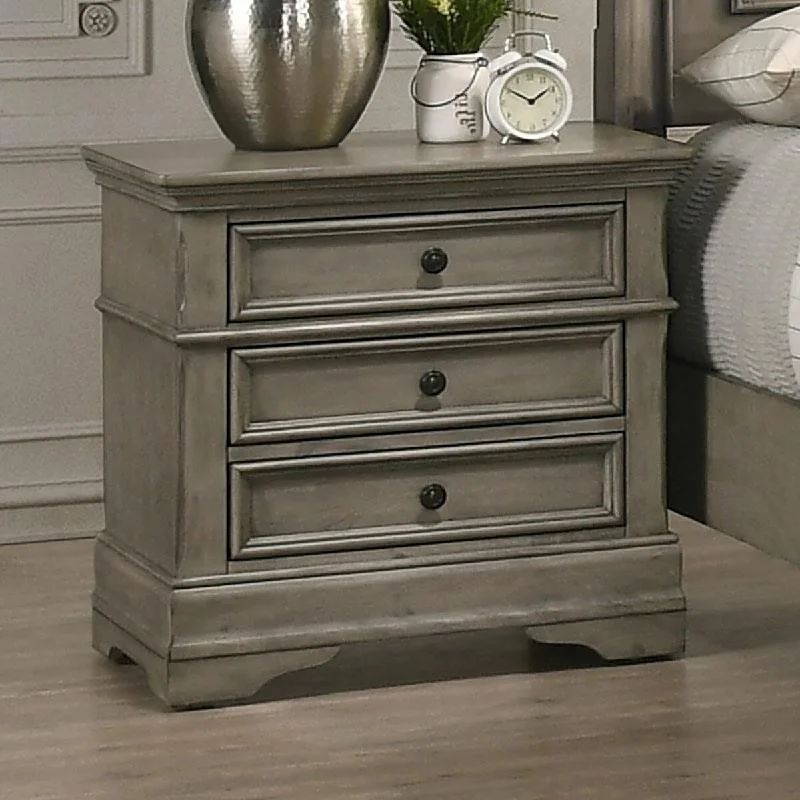 Galahad Wheat Rectangular 3-Drawer Nightstand